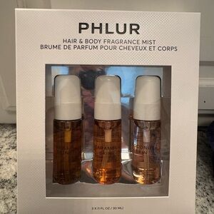 Phlur Hair & Body Fragrance Mist Set
Vanilla Skin, Caramel Skin and Coconut Skin